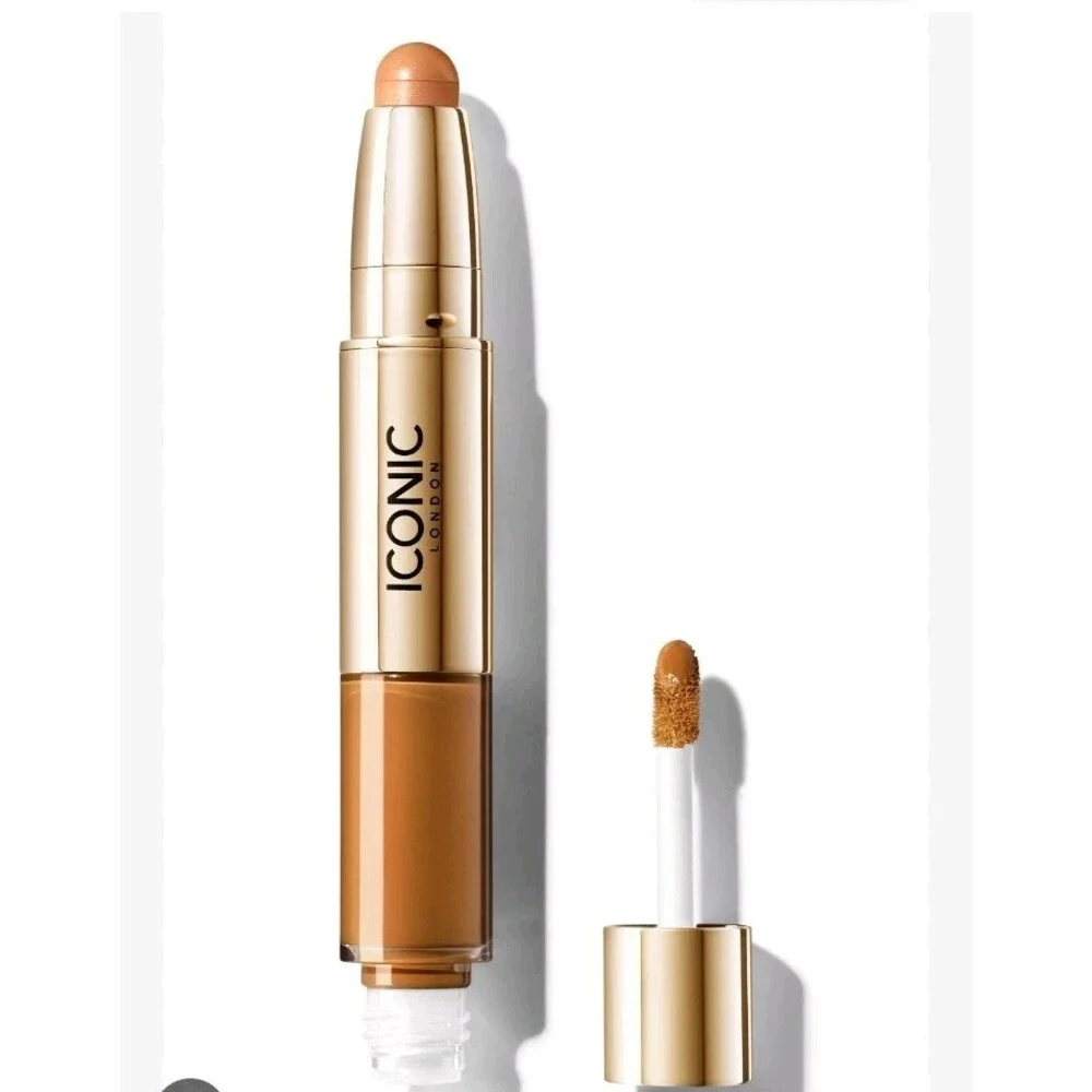 x2 - ICONIC LONDON Radiant Concealer & Brightening Duo  BNIB Golden Deep